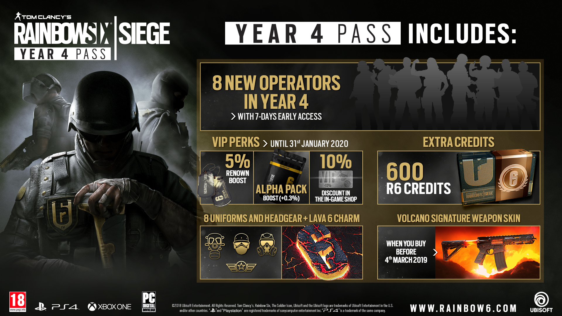 vride indlogering Panter Be a VIP with the Tom Clancy's Rainbow Six Siege Year 4 Pass now available  on Xbox One, PS4 and PC | TheXboxHub