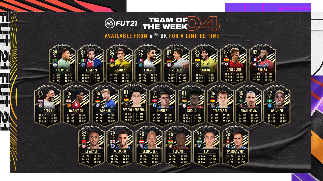 Marcus Rashford leads the way in FIFA 21 Team of the Week #4 &ndash; 21st October  2020 | TheXboxHub