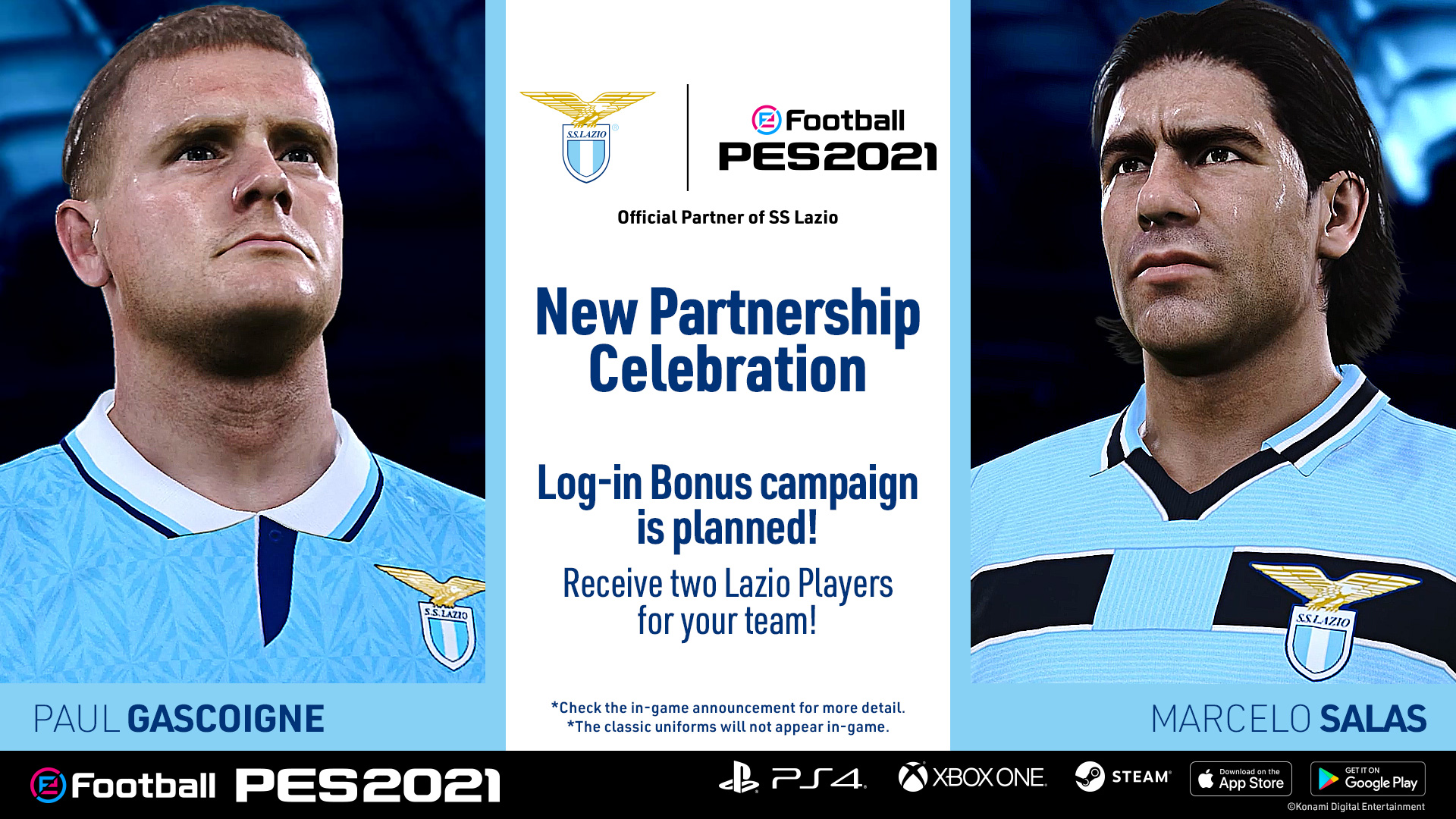 Lazio and Gazza join forces with Konami in eFootball PES 2021