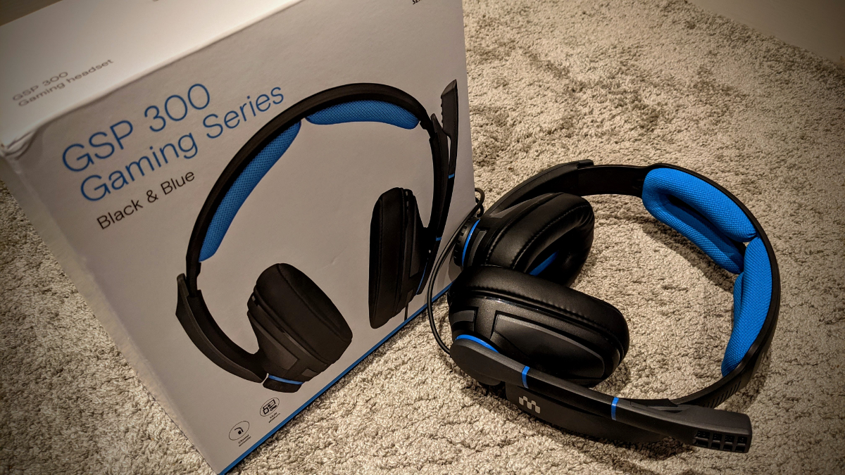 Sennheiser GSP 300 Closed Acoustic Gaming Headset Black/Blue Around Ear 